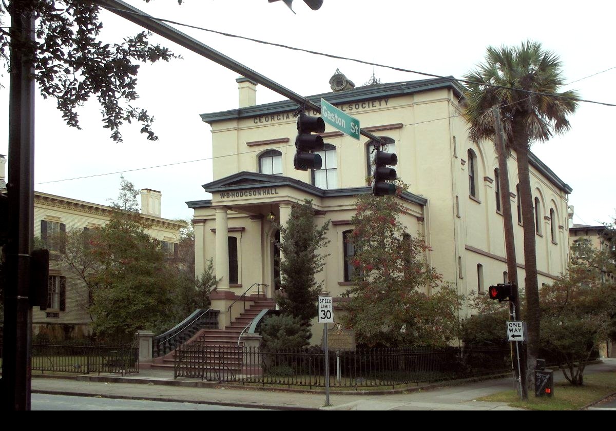 The W. B. Hodgson Hall on Whitaker Street in Savannah. It was purpose built in 1875 for the Georgia Historical Society, that had been founded in 1839. The next image shows how it looked around 1940.