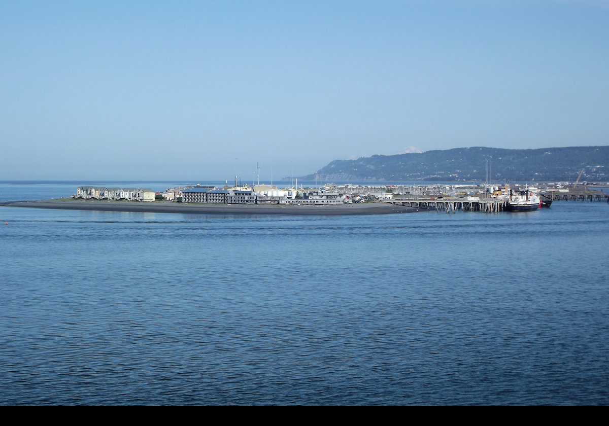 Right at the end of the Homer Spit where our ship docks.