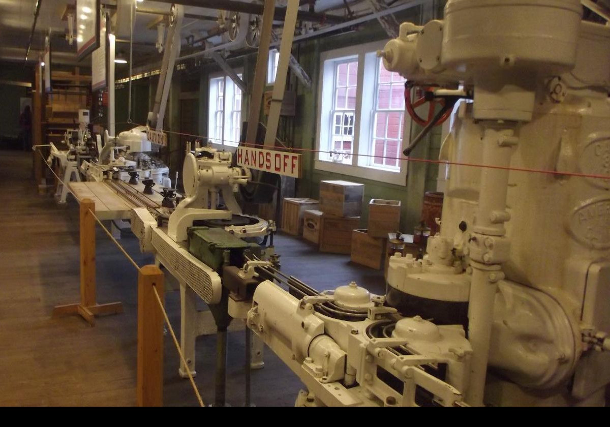 Back in the restored cannery, here are some pictures of the machinery that was used.