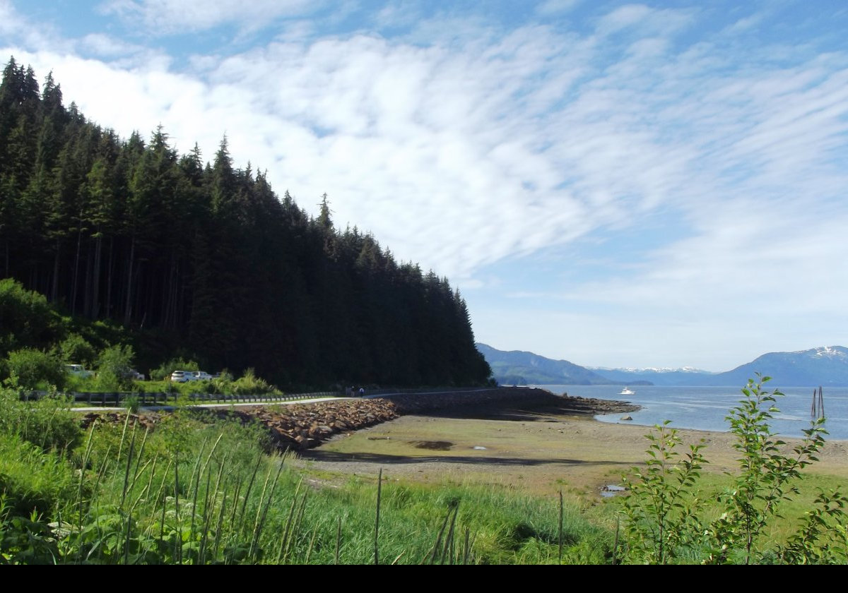 After spending some time in Icy Strait Point, and buying a few souvenirs, we headed off to walk into Hoonah; about 2.5 km (about 1.6 miles)..