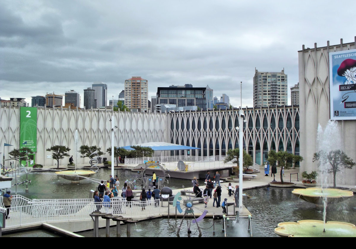 A view of the park surrounding the Space Needle.