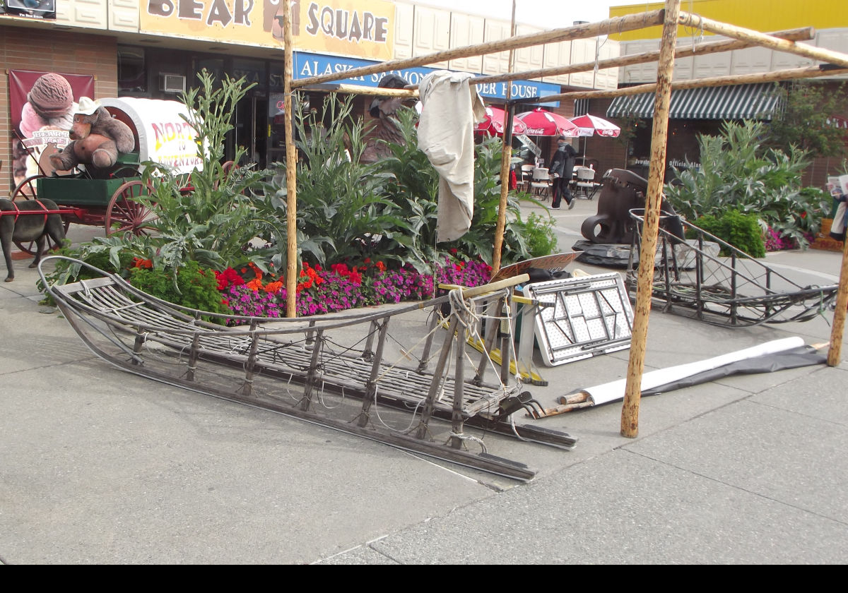 Examples of the dog sleds that used to be used on the Iditerod. Nowadays, they are a little more high tech; but not that different.