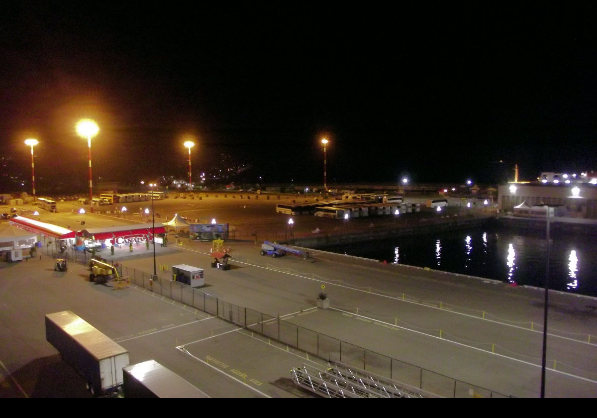 Last view of the dock area as the ship prepares to leave en route back to Seattle, Washington.