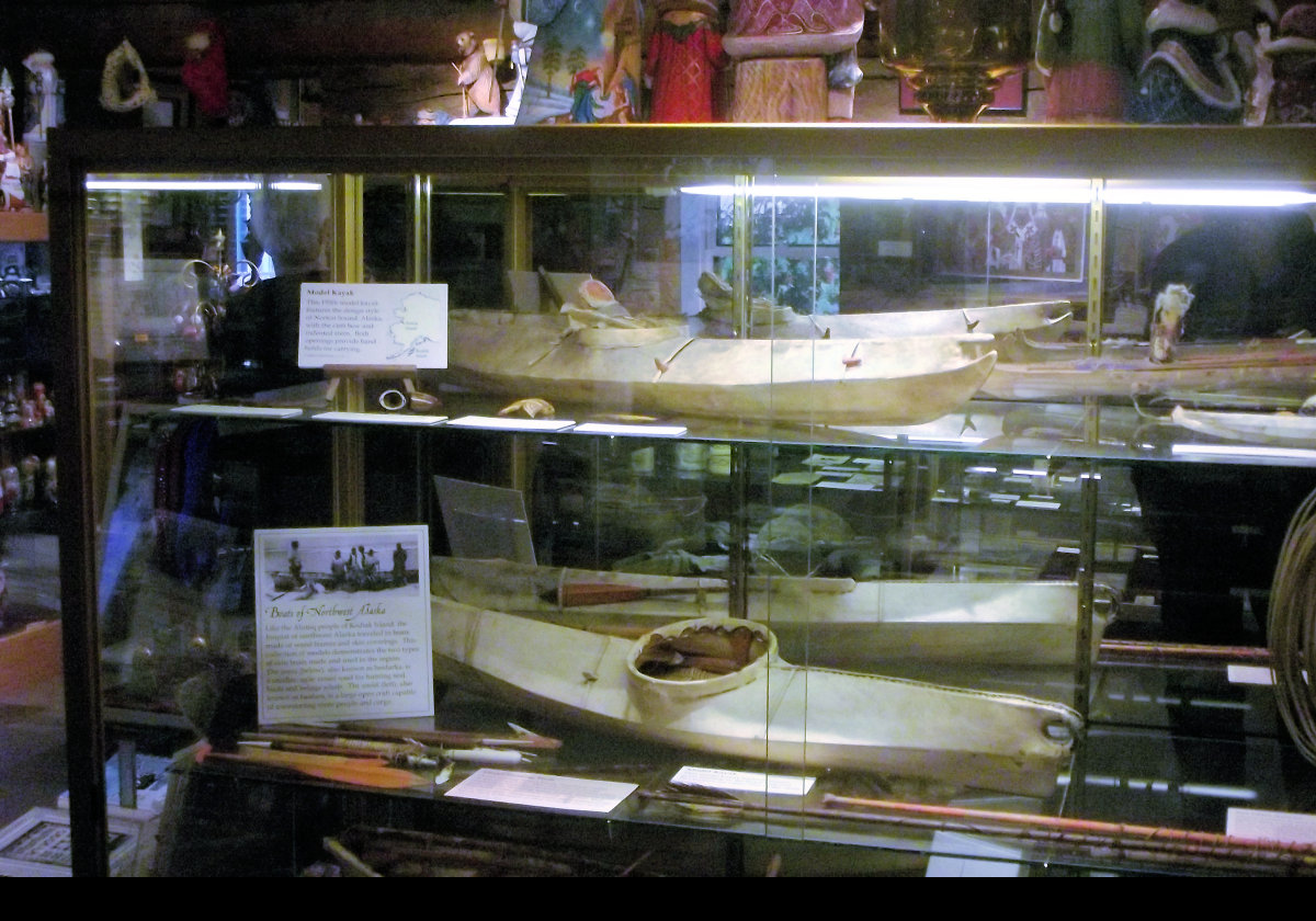 Models of some of the boats used by the native peoples in the area.