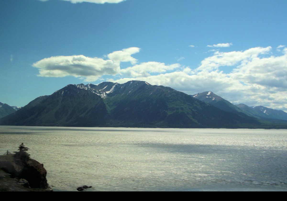 From our coach on the Seward Highway heading out of Anchorage.  