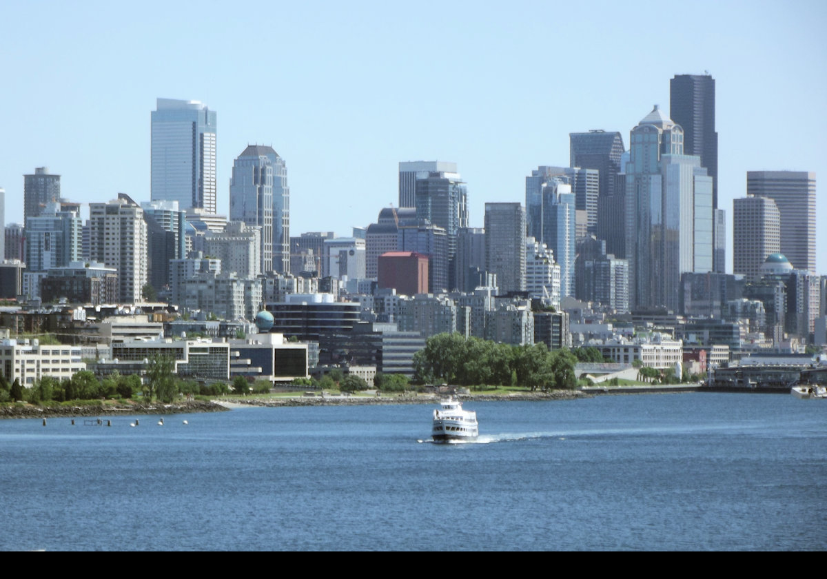 View of Seattle from the top deck of our ship, the MS Amsterdam.