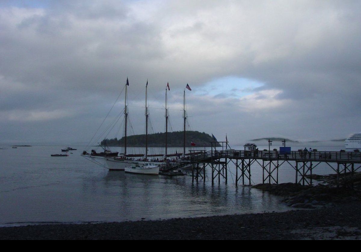 The schooner "Margaret Todd", moored in Bar Harbor.  You can take a trip around Frenchman Bay on her, although we have never done it.