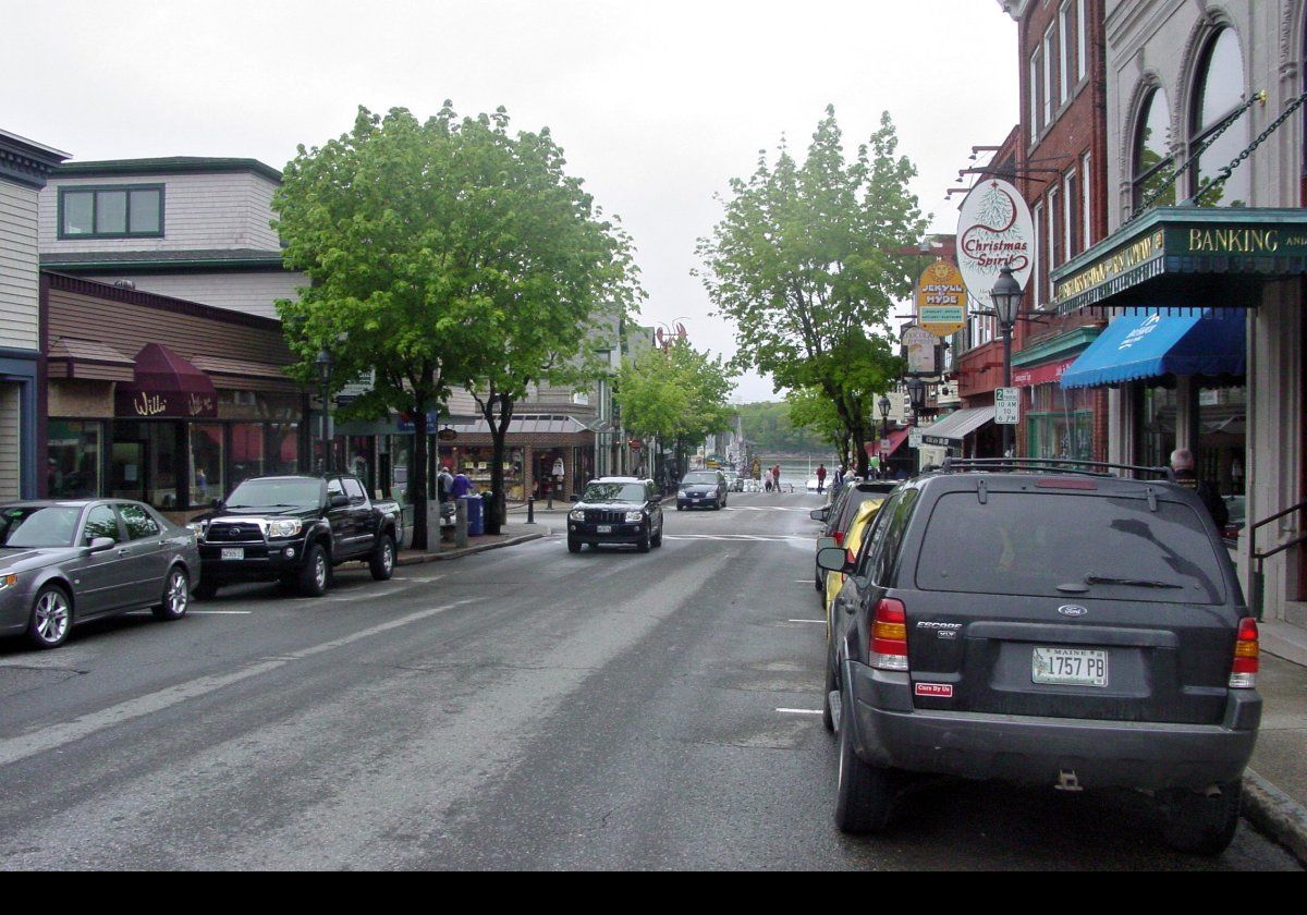 The main street leading down to the harbor.