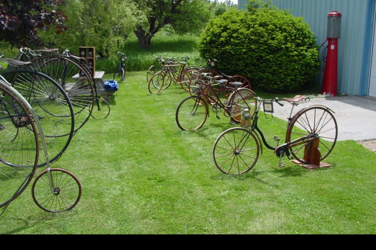 The first two pictures show a selection of the bicycles that are on display. The car pictures are in pairs showing the car and the information plaque to go with it.