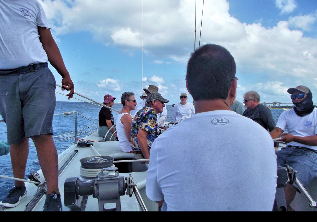 The two boats then raced eachother on a shortened course. Here are some of the participants who helped to crew our boat.