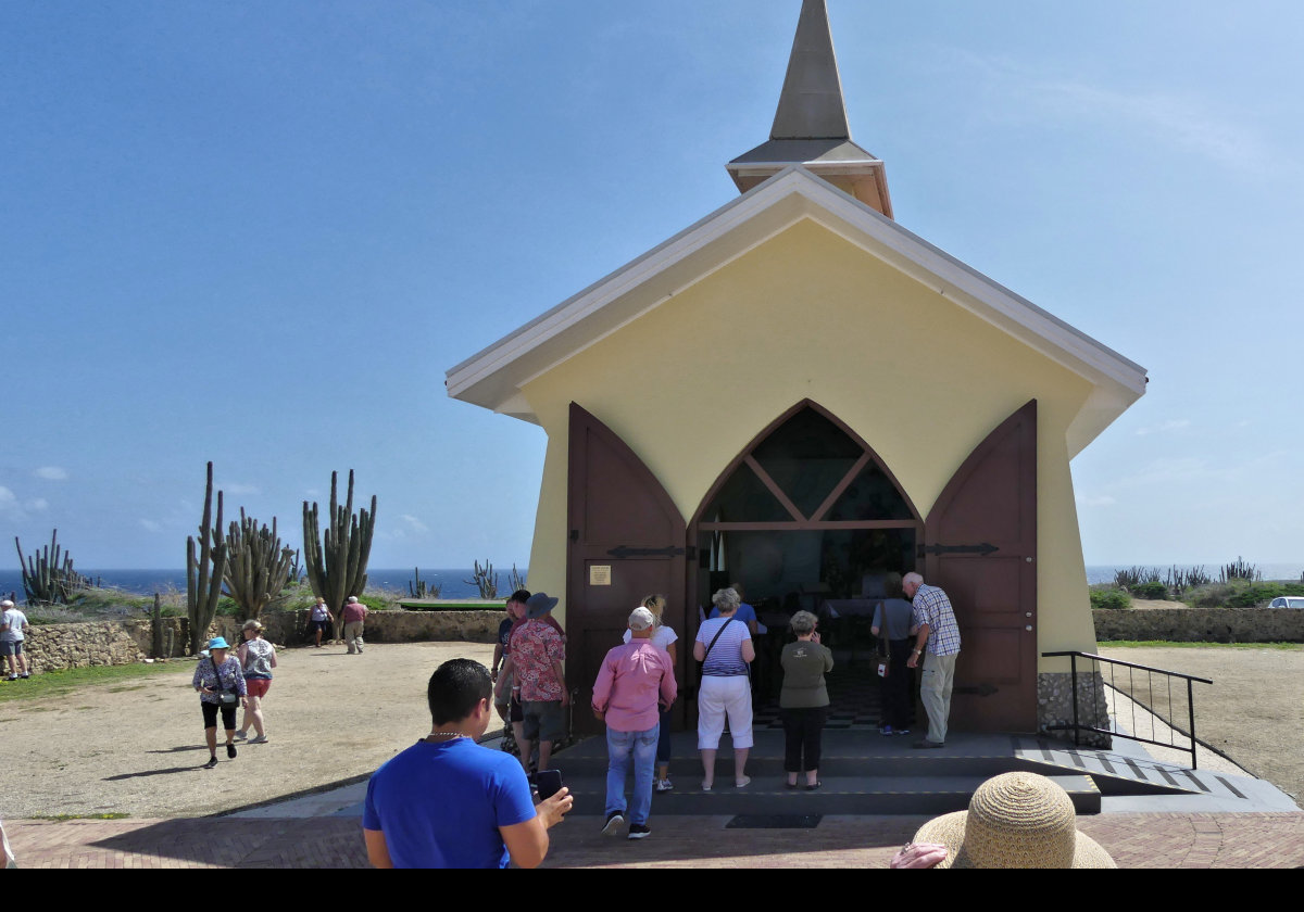 The Alto Vista Chapel, or Pilgrims Church, is a small Catholic chapel on the north-east side of the island, near the town of Noord. It was completed in 1952 on the same site as the original church dating to 1750.