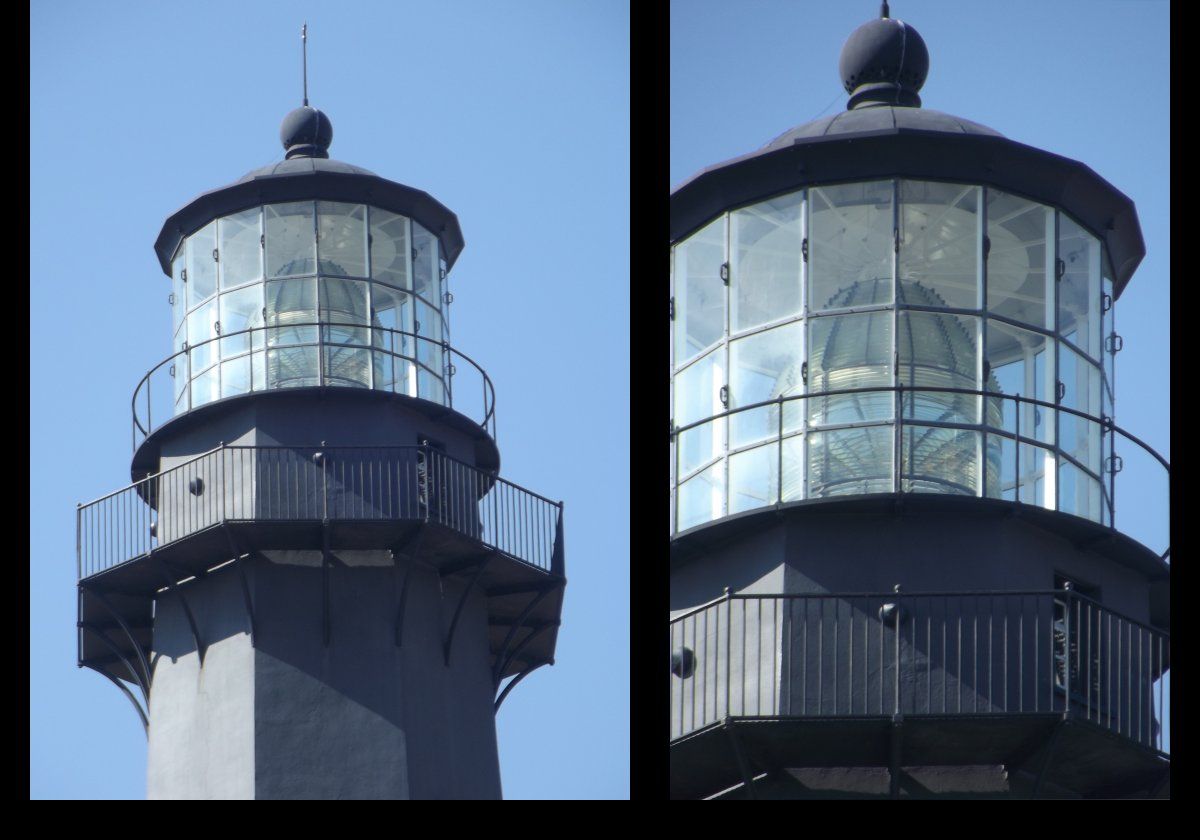 The lighthouse has a First Order Fresnel lens that is approximately nine feet tall with a six foot diameter. The lens comprises 320 glass prisms and can be seen from 18 miles out to sea. 
The Tybee Island Lighthouse is the tallest and oldest lighthouse in Georgia. It was ordered by General James Oglethorpe in 1736 to guide ships into the Savannah River.