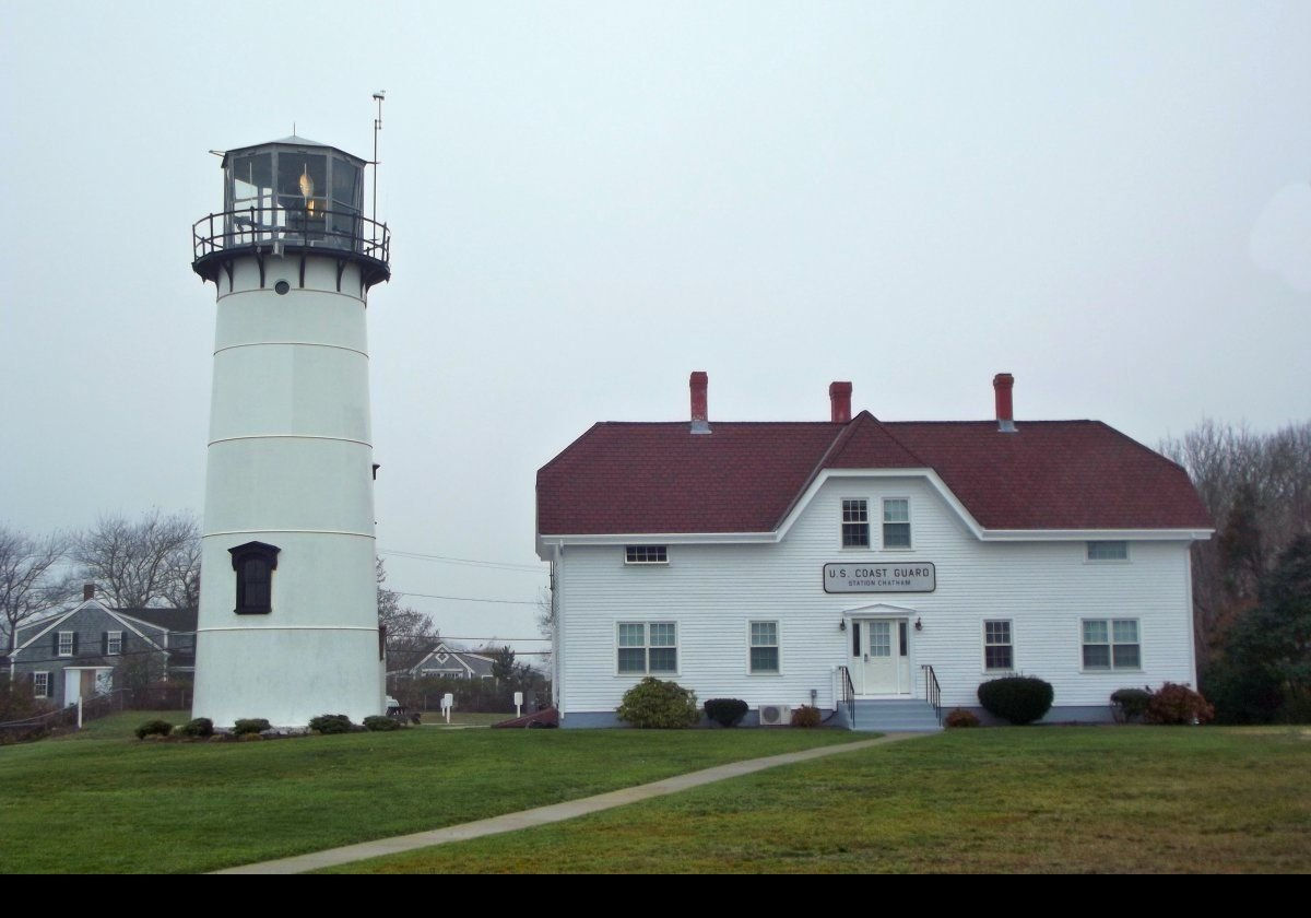 The lighthouse was automated in 1982, and now operates 24 hours a day.  Finally, in 1993 DCB-224 aerobeacons were installed.  These were high-power spotlights designed and built by Carlisle & Finch, though they are no longer made.  The original fourth order Fresnel lens and lantern are on display at the Atwood House Museum in Chatham, MA.  