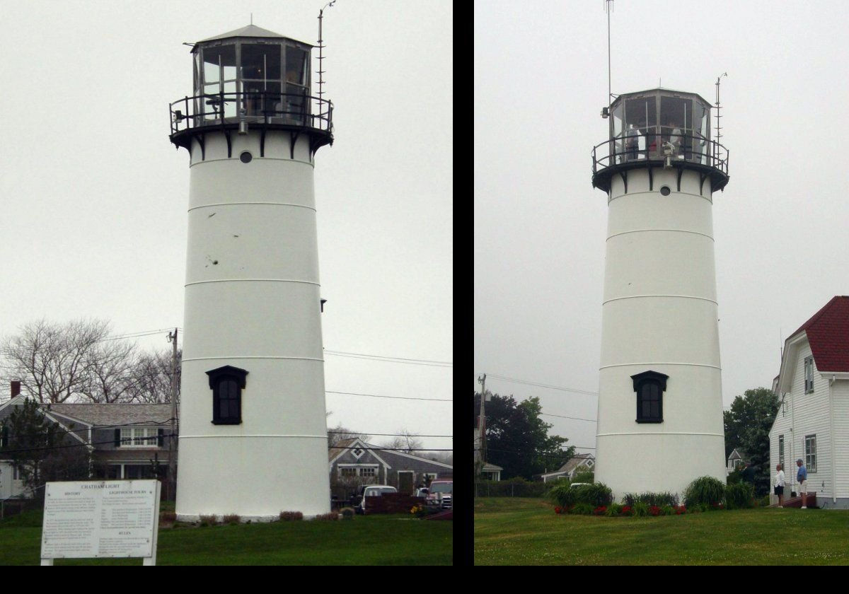 Two views of the tower taken several years apart; older to the left.  There seems to have been a little touching-up to the paint.