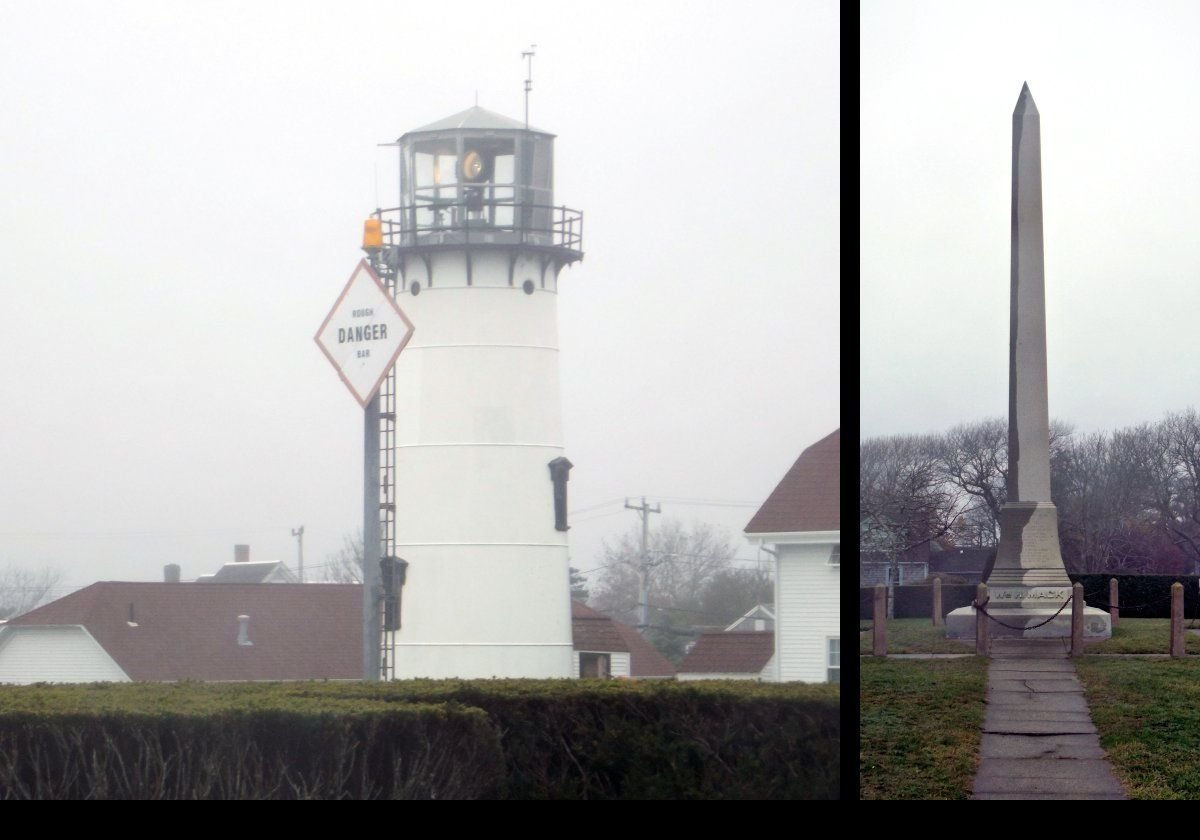 The right hand image is the Mack Memorial situated on the grounds of the lighthouse.