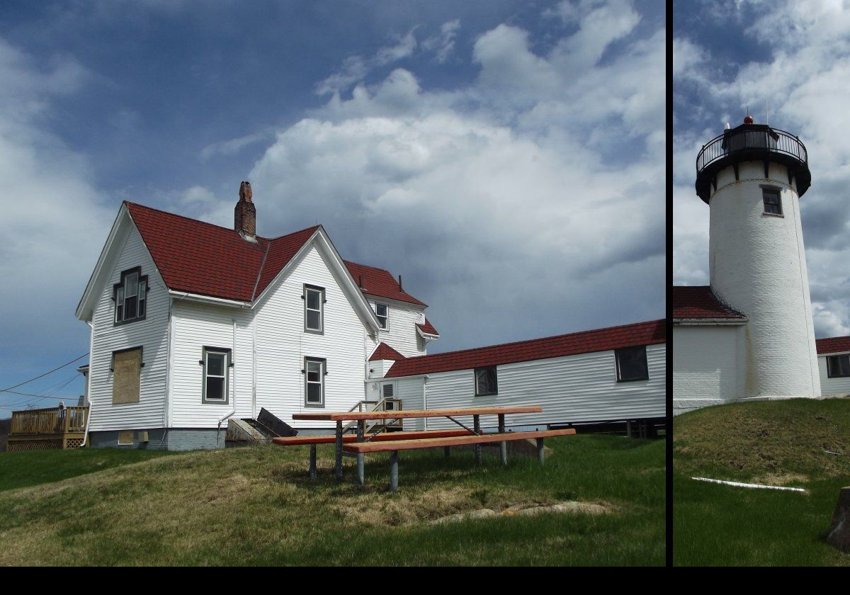 The lighthouse keeper’s cottage seen in these pictures was built in 1879, and in the same year, or possibly later in 1883, a whistling buoy that became known as Mother Ann’s Cow was added. "Mother Ann" is a rock formation adjacent to the lighthouse.