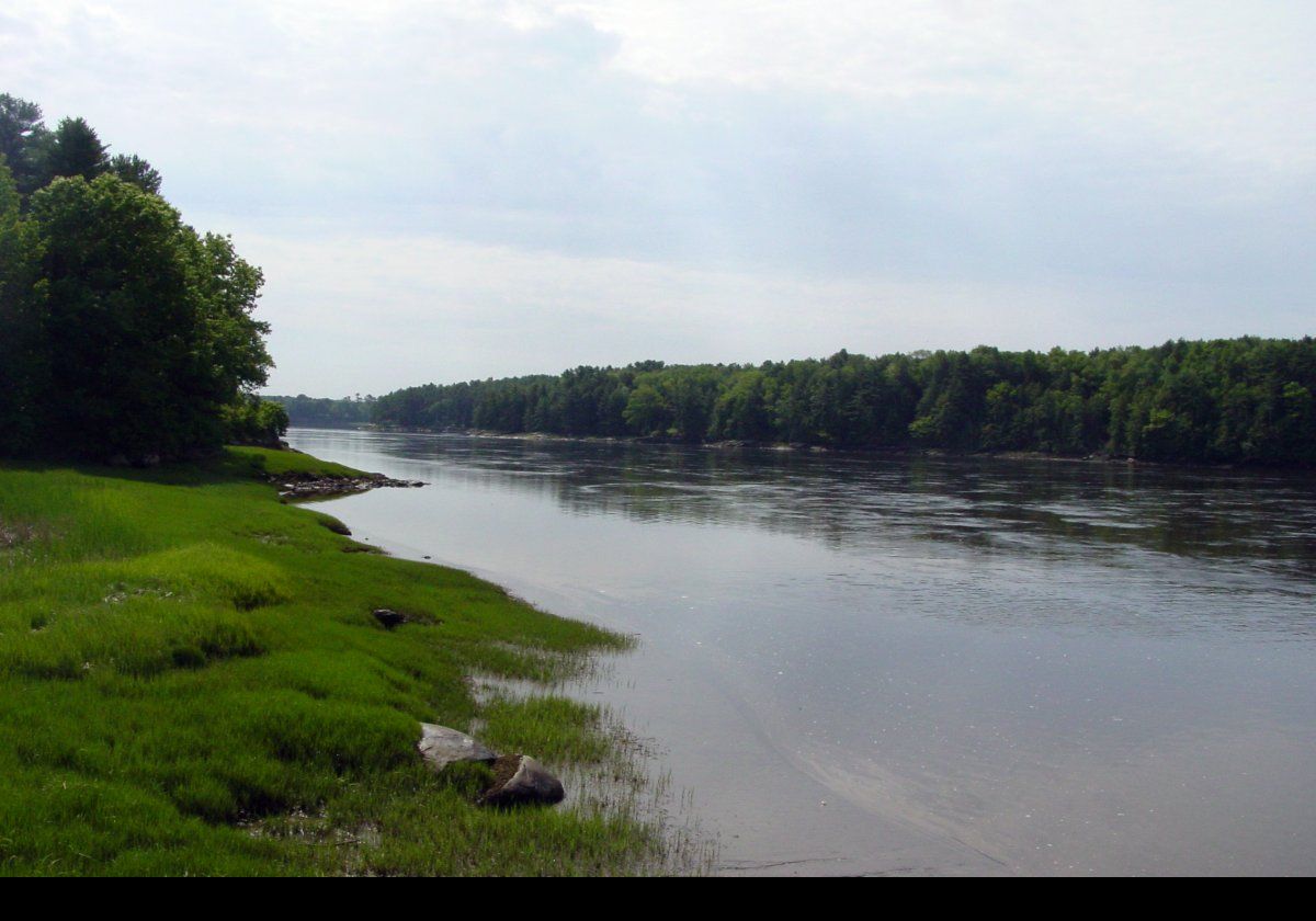 The view up river from the lighthouse.