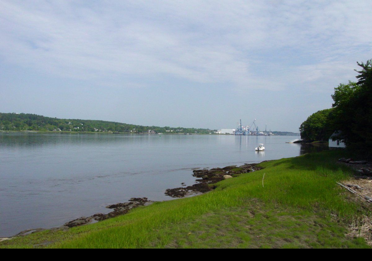 The view down river from the lighthouse.