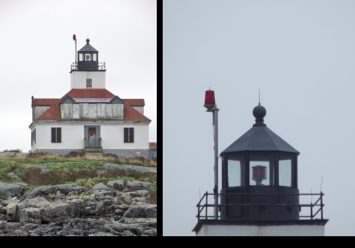 The Coast Guard automated the lighthouse in 1976 when they removed the lantern house. This changed the appearance of the light to such an extent that it became nicknamed the ugliest lighthouse in Maine!  Ten years later, in 1986, the Coast Guard built a new lantern room to house the VRB-25 aerobeacon.