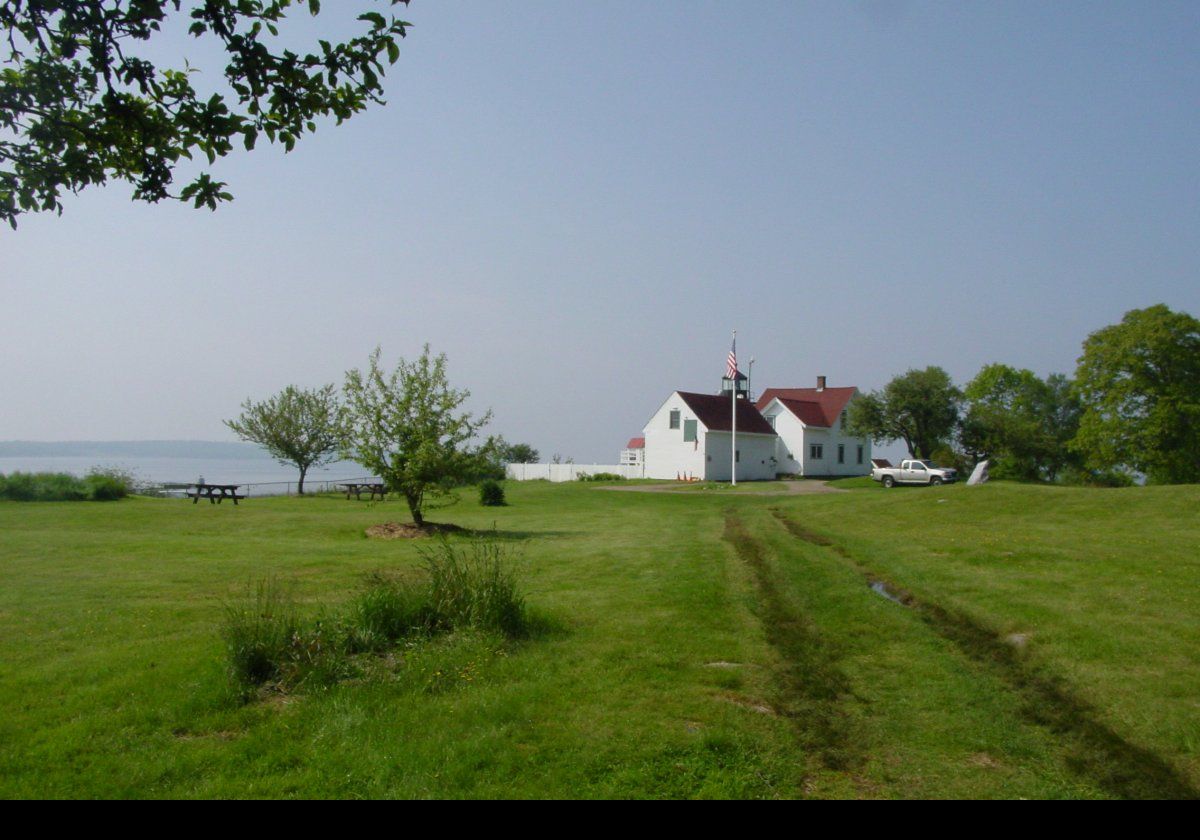 The 120 acre park is on a peninsula and looks across the Penobscot River and Penobscot Bay. Much of it is wooded and a haven for mosquitoes and other insects, as we found out!