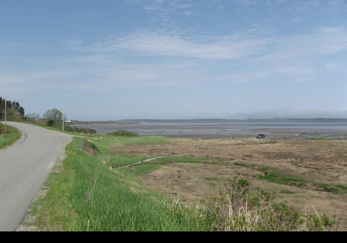 Looking across the Lubec Channel. South Lubec Road is on the left of the picture running from the outskirts of Lubec in Maine to the West Quoddy Head Lighthouse.