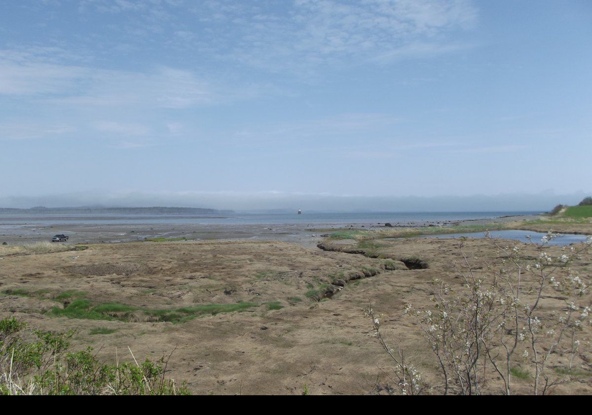 Just a glimpse of the Lubec Channel Light in the center of the picture.