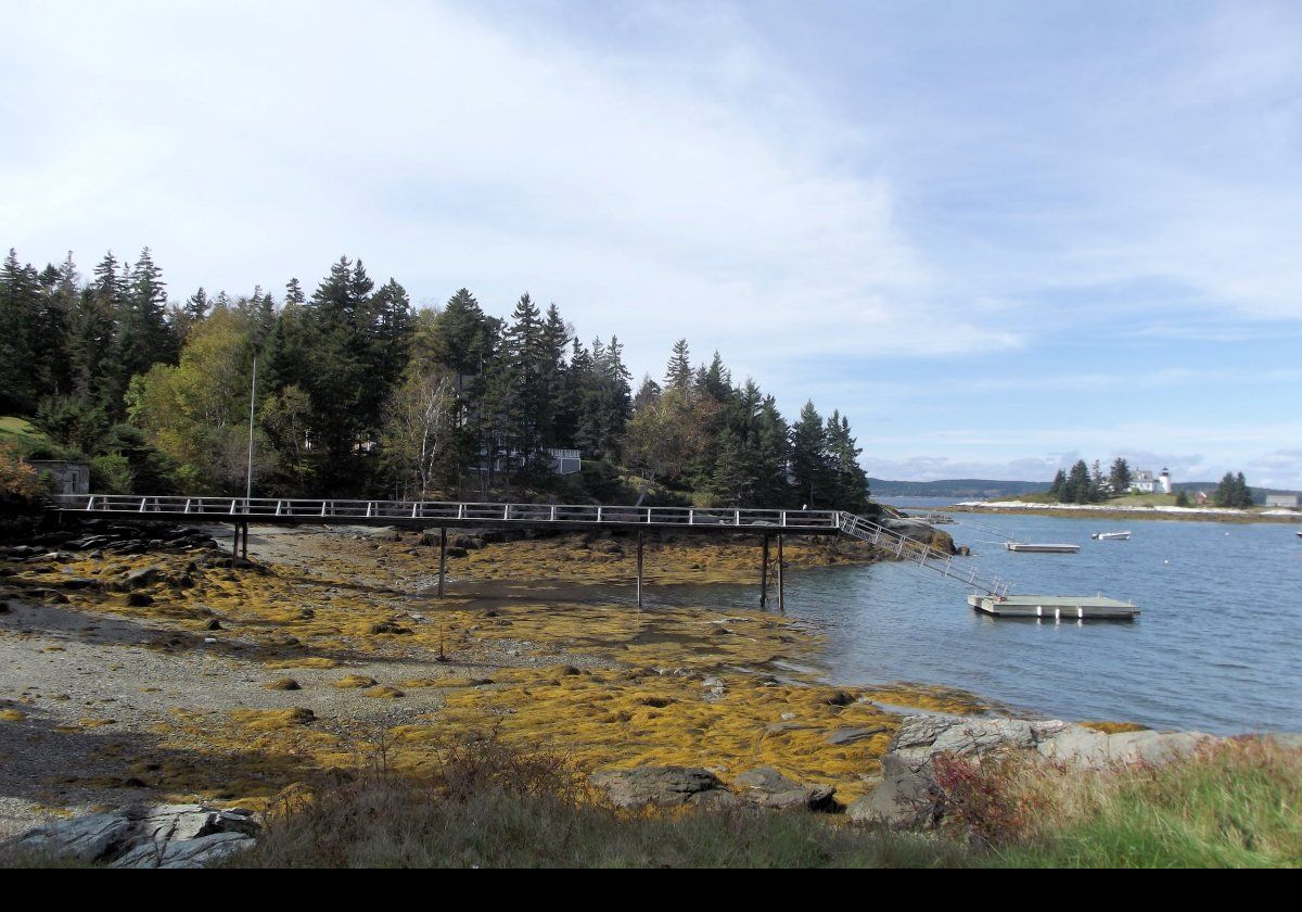 Our first sighting of the Pumpkin Island Lighthouse from the village of Eggemoggin in Maine.