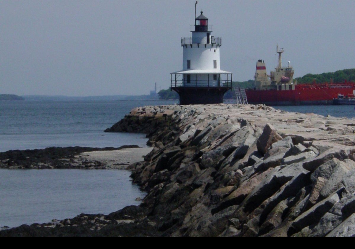 First commissioned in 1897, the Spring Point Ledge Lighthouse optic comprised an oil powered lamp with a fifth-order Fresnel lens. It was converted to electricity in 1934.