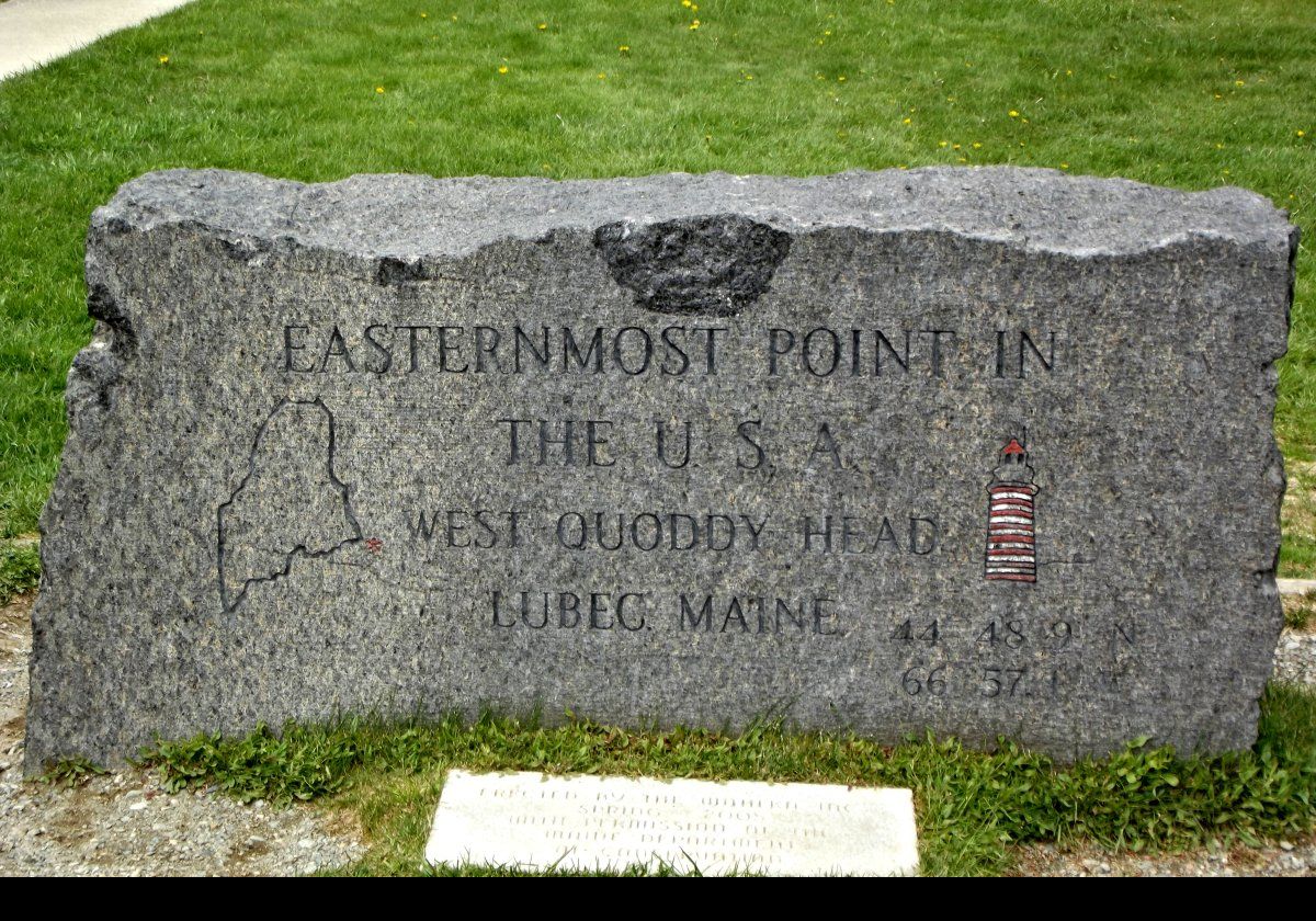 The plaque informing you that this is the eastern most point in the US.