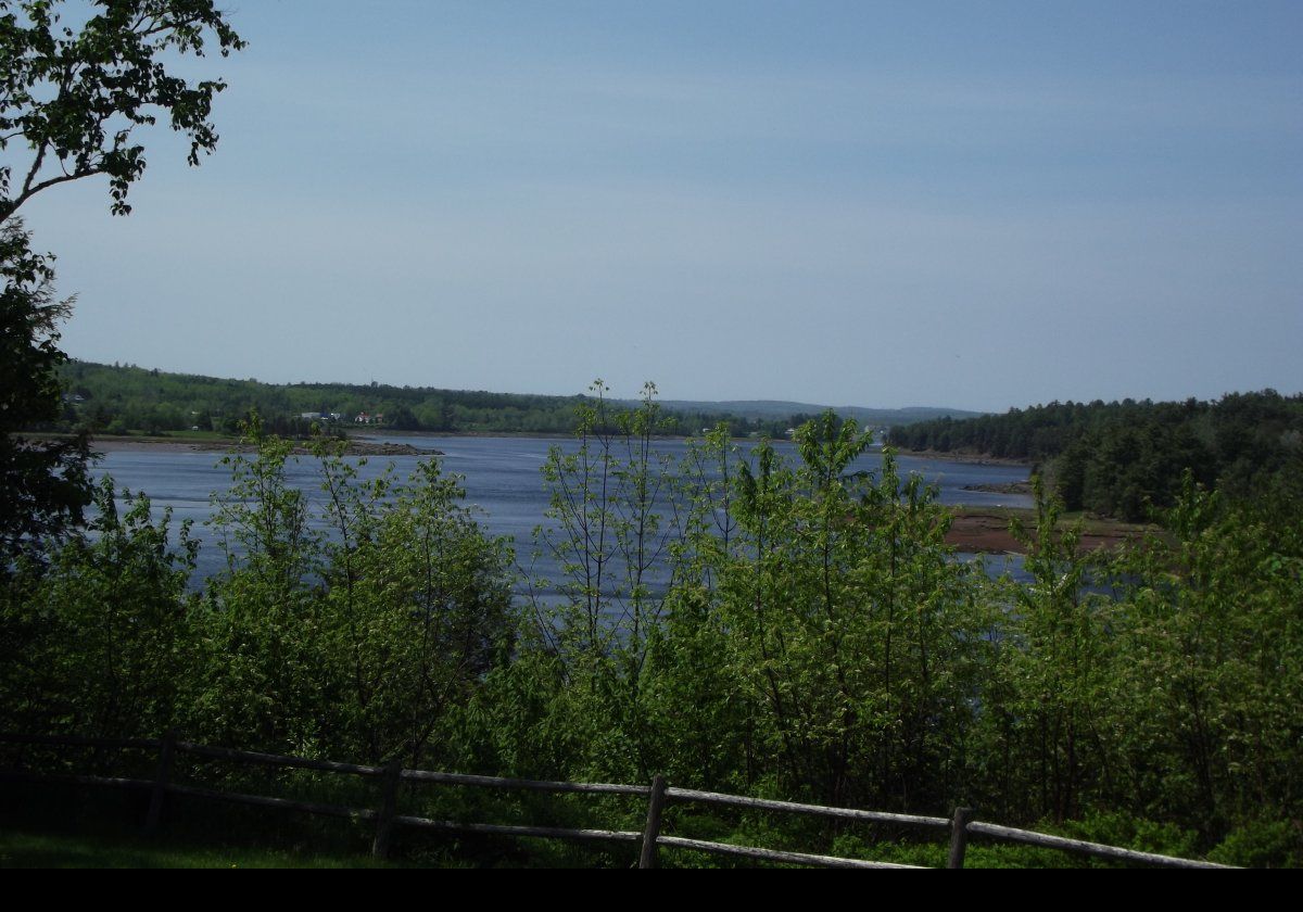 View of the Saint Croix River from the parking lot near the lighthouse.  Note that Croix is not pronounced the French way, but as "croy" to rhyme with "joy".