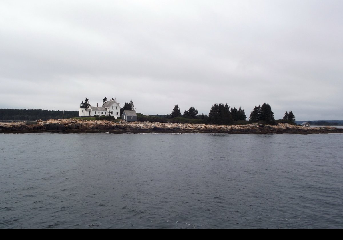 Winter Harbor lighthouse occupies the whole of Mark Island, a small island around 2.75 acres in area, situated between the Schoodic Peninsula to the east, and Turtle Island to the west in Mount Desert Narrows.