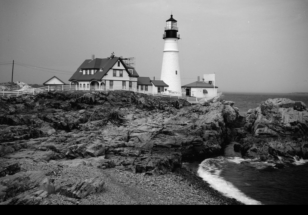 An older photograph of the lighthouse probably taken in the 1960s.  