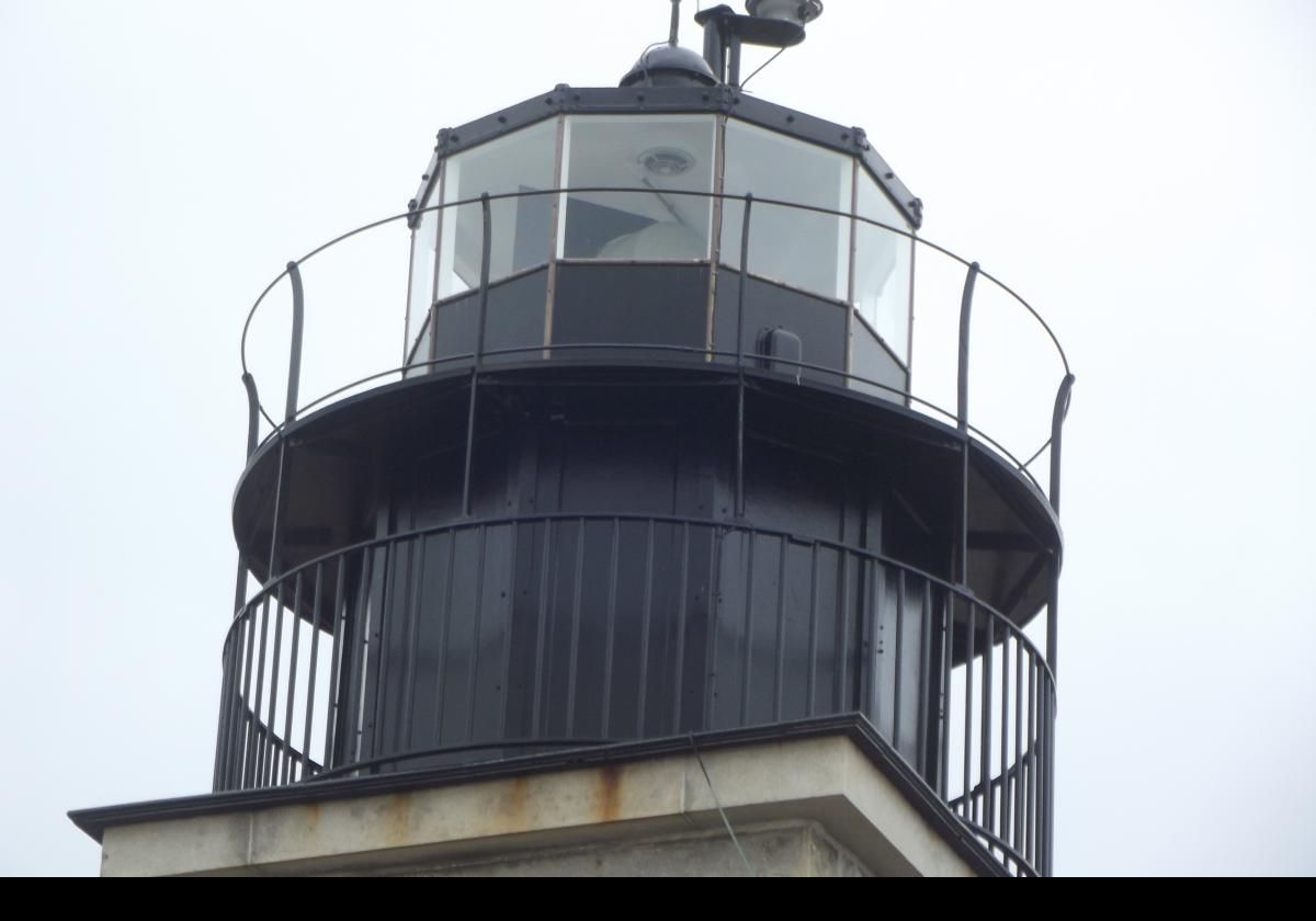 This and the next two pictures show the lantern with the modern DCB 24 optic that has replaced to Fresnel lens.   