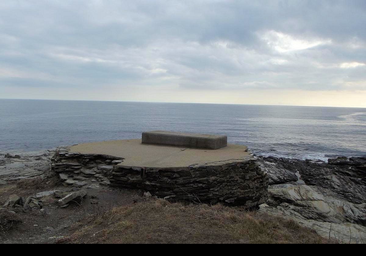 This pictures shows the concrete foundation from the original 1749 lighthouse.  