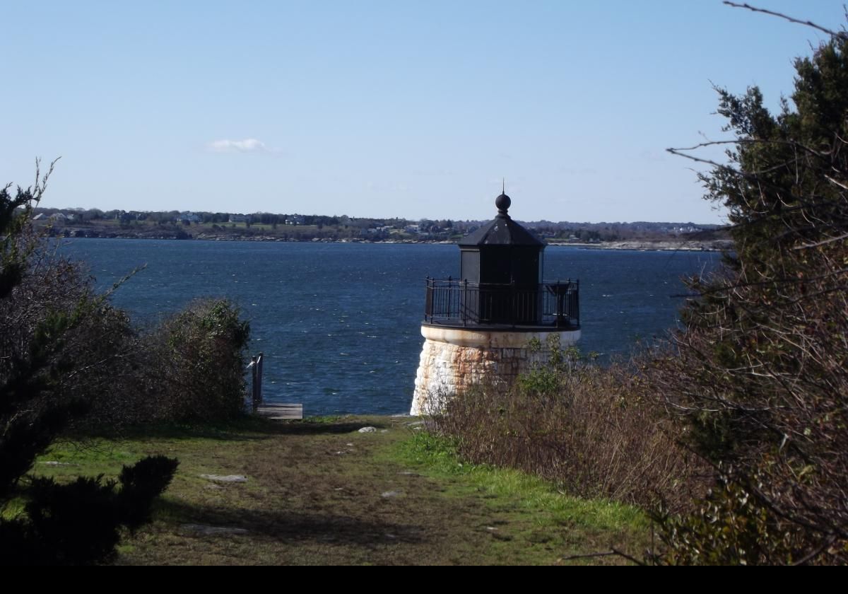 Then the first sighting of the lighthouse sitting low down the cliff.