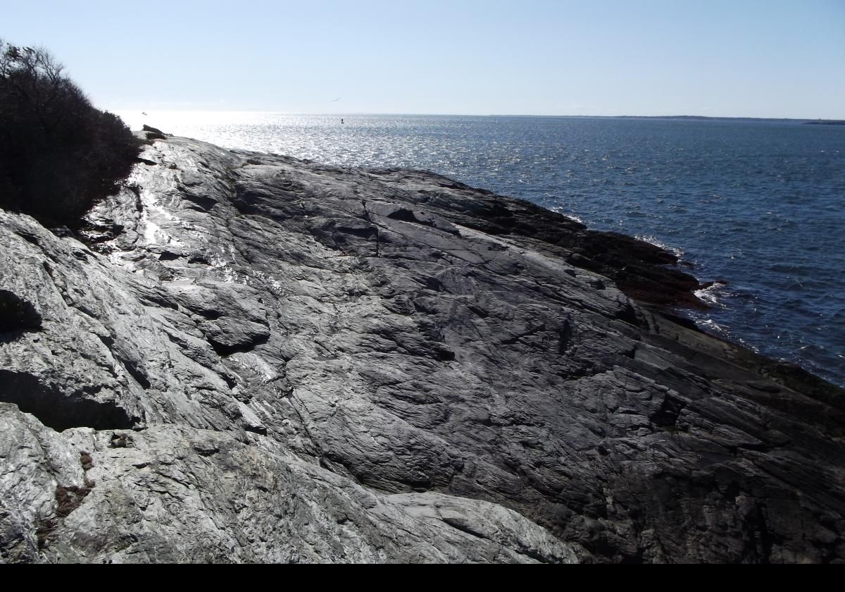 The rocks to the side of the lighthouse caught the sun beautifully on the day we visited.