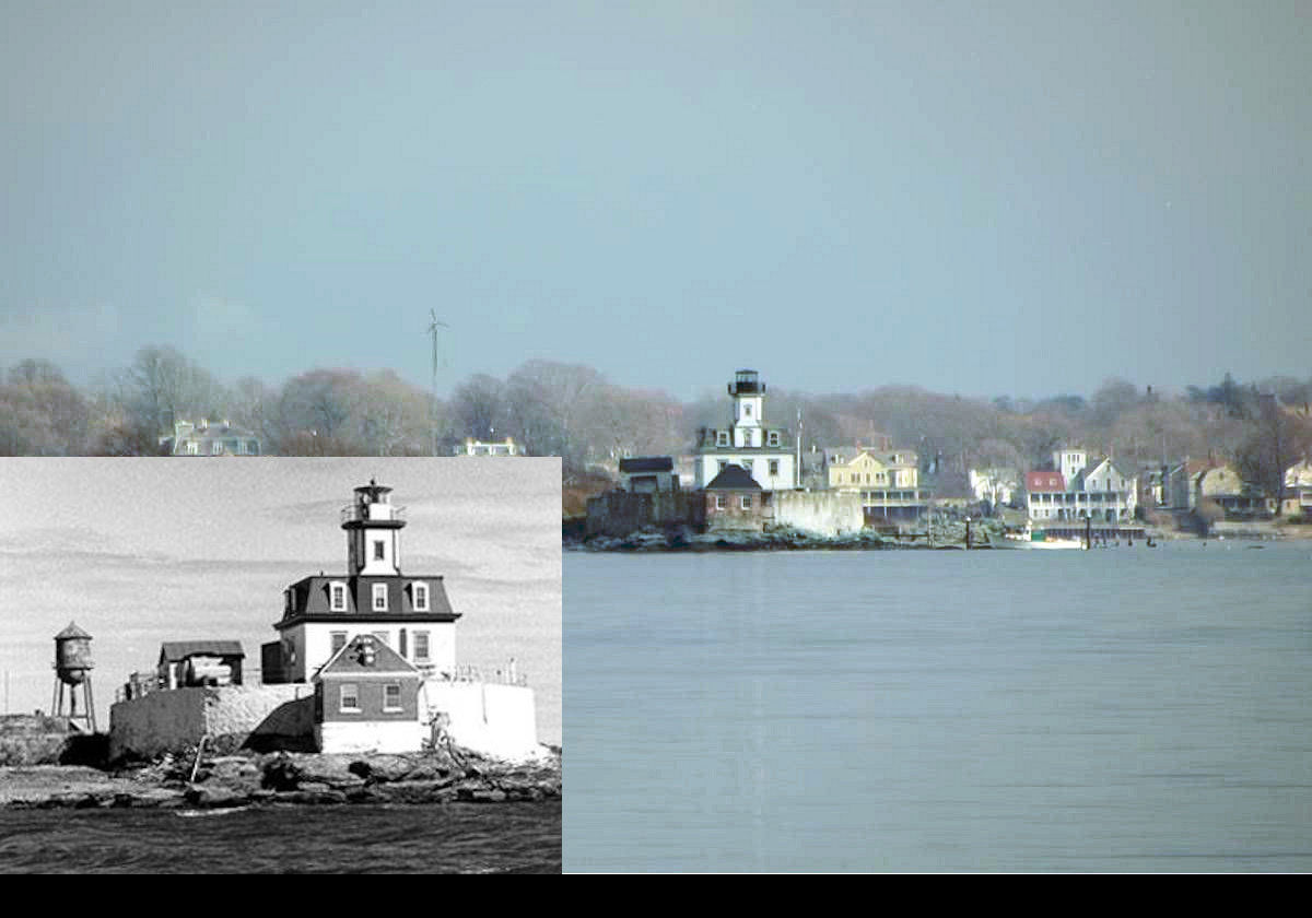 An early Coast Guard photograph of the Dutch Island Light; date unkown.