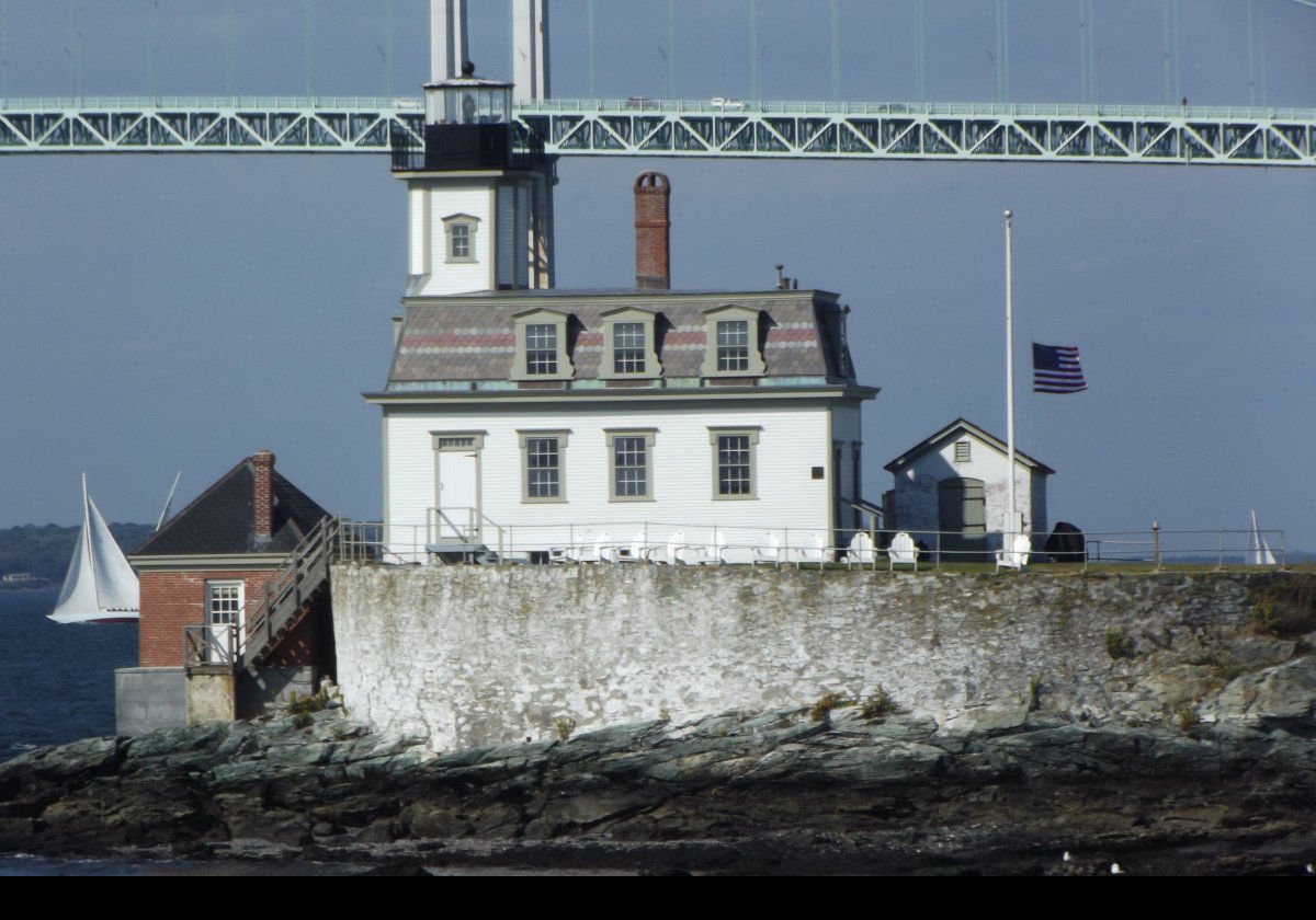 The lighthouse is run as a guest house by the Rose Island Lighthouse Foundation, & visitors are able to stay and spend a week as the "keeper".