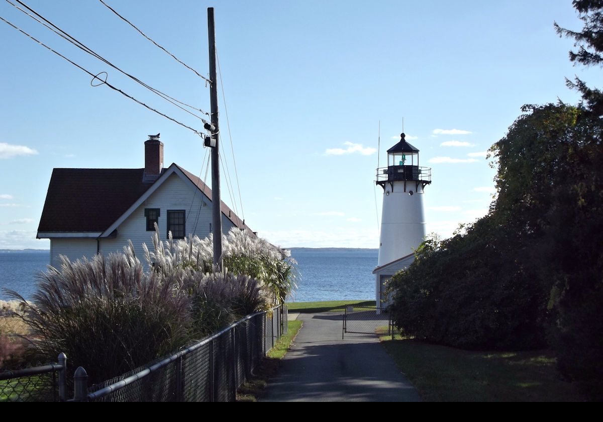 Access to the grounds is not allowed, so the pictures were taken from the fence that surrounds the property. It is operated by the Coast Guard, and they do have the occasional open house day, but not, alas, when we visited.