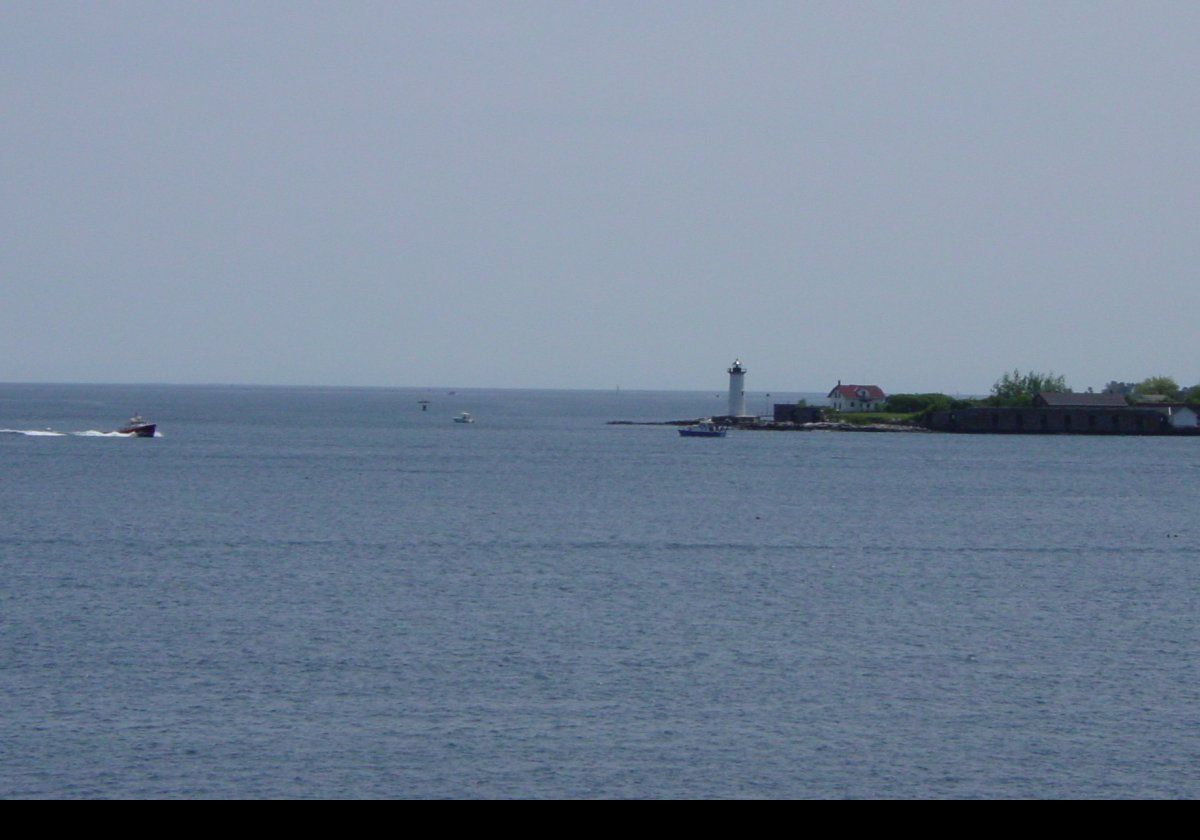 The Portsmouth Harbor Lighthouse, in New Hampshire near the border with Maine.  This was as close as we could get, but click the picture to see a closeup.  