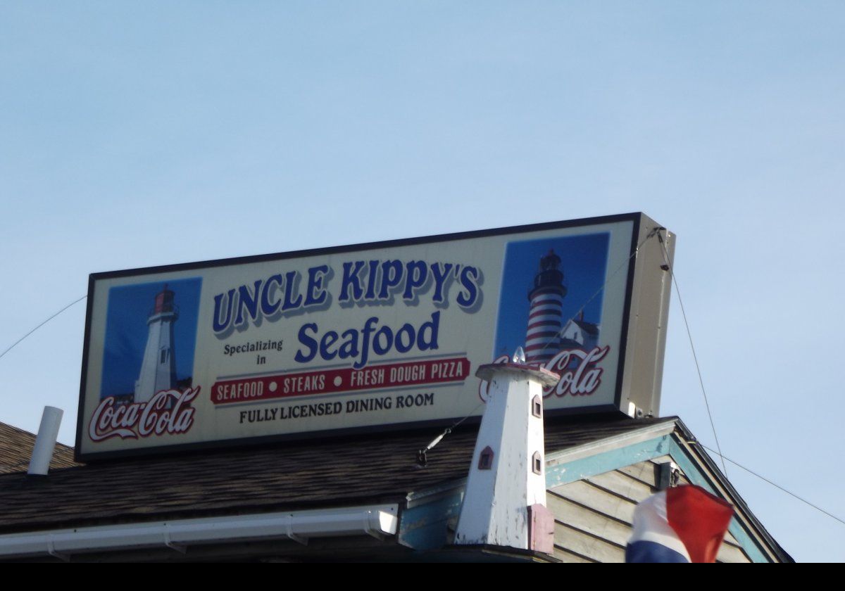 Uncle Kippy's restaurant.  A great find in 2015, though they had not started to serve lobster as it was too early in the season.  Unfortunately, they decided not to re-open in 2016, so it is closed until a new owner is found.  Very sad.