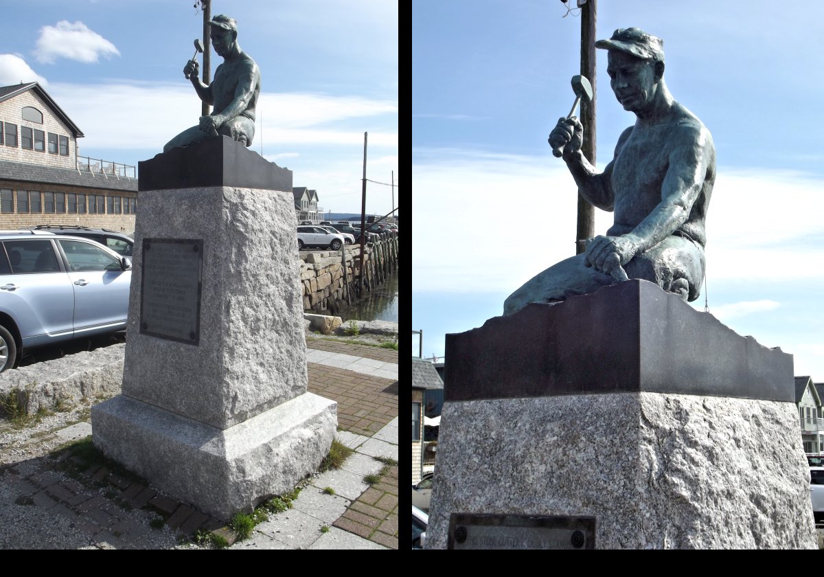 The Stonecutter's Monument in Stonington.  A sculpture by William Muir given to the town by his widow after his death .