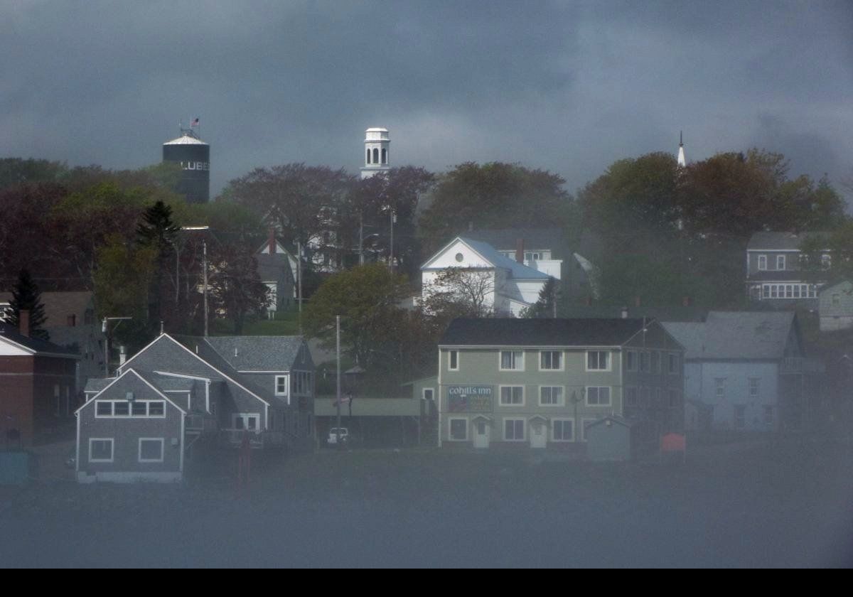 Views of Lubec and the FDR Memorial Bridge taken from Mulholland Point near to the Mulholland Point Lighthouse.