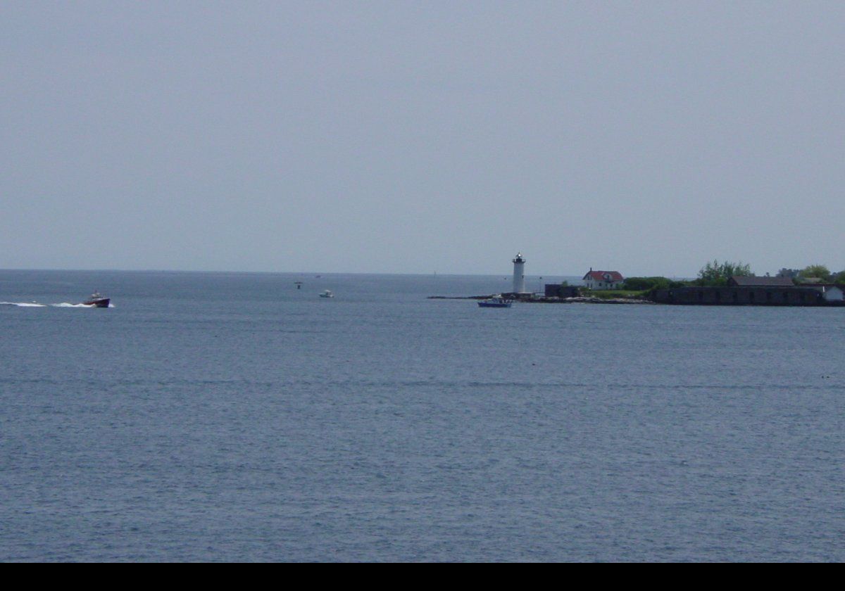 A long distance shot of the Portsmouth Harbor Lighthouse, in New Hampshire near the border with Maine. This was as close as we could get,.