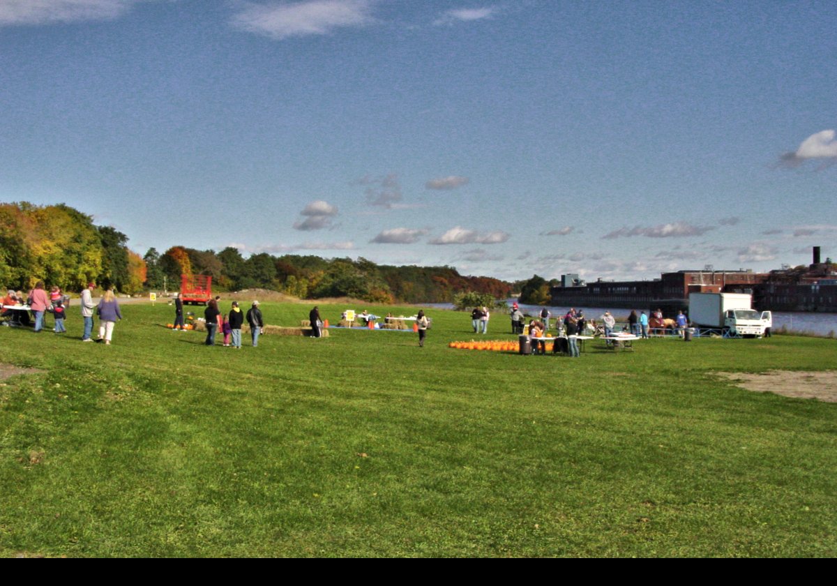 While we were there, the adjacent park was home to a "village fayre", with pumpkins very much the main attraction.