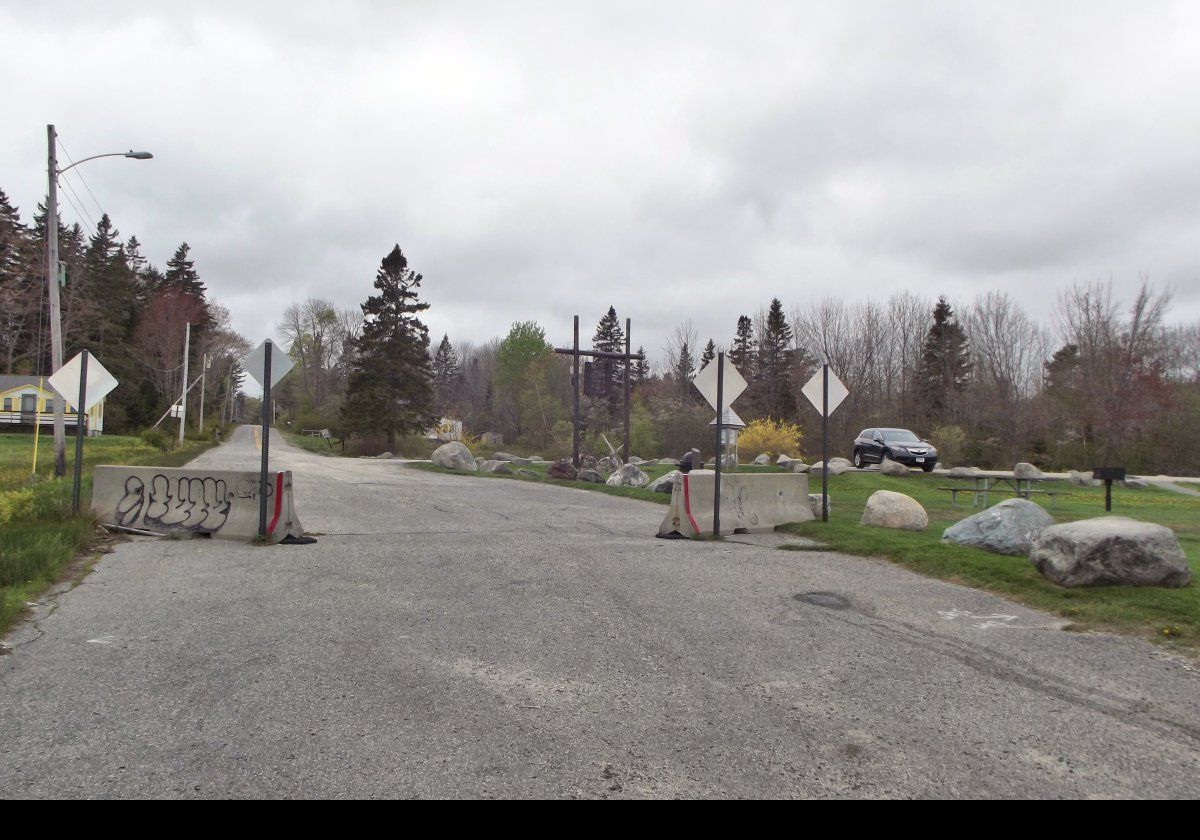 Looking west along Lamoine Beach Road (Route 184) from the boat launch.