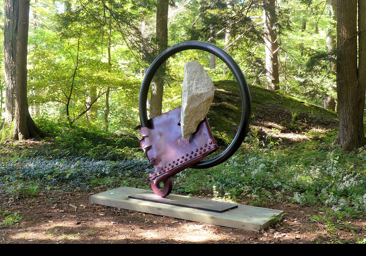 Contemporary Sculpture by John Van Alstine.  Sculptures that play with gravity and nature.