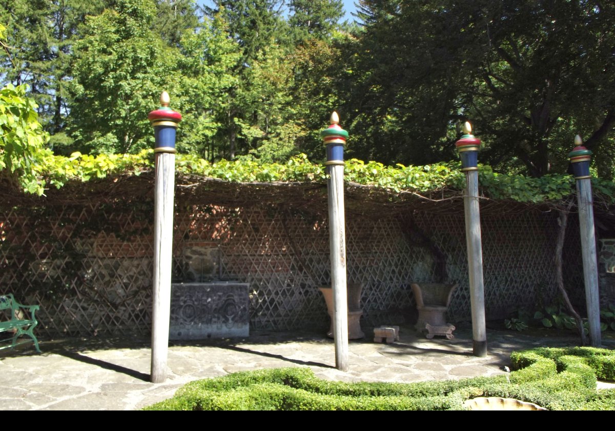 This part of the garden is known as the afternoon garden. It was designed by landscape artist Fletcher Steele for Choate's daughter Mabel in 1926, after Choate's death in 1917.