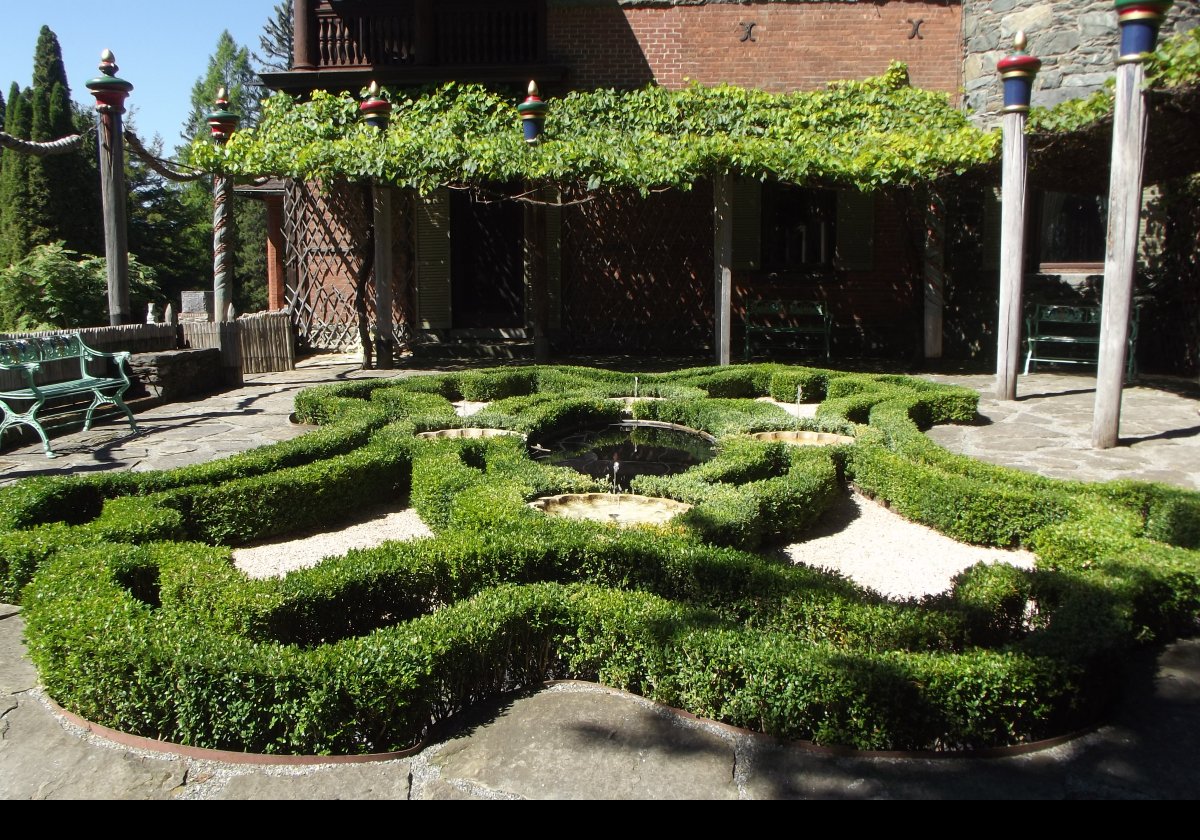 This part of the garden is known as the afternoon garden. It was designed by landscape artist Fletcher Steele for Choate's daughter Mabel in 1926, after Choate's death in 1917.