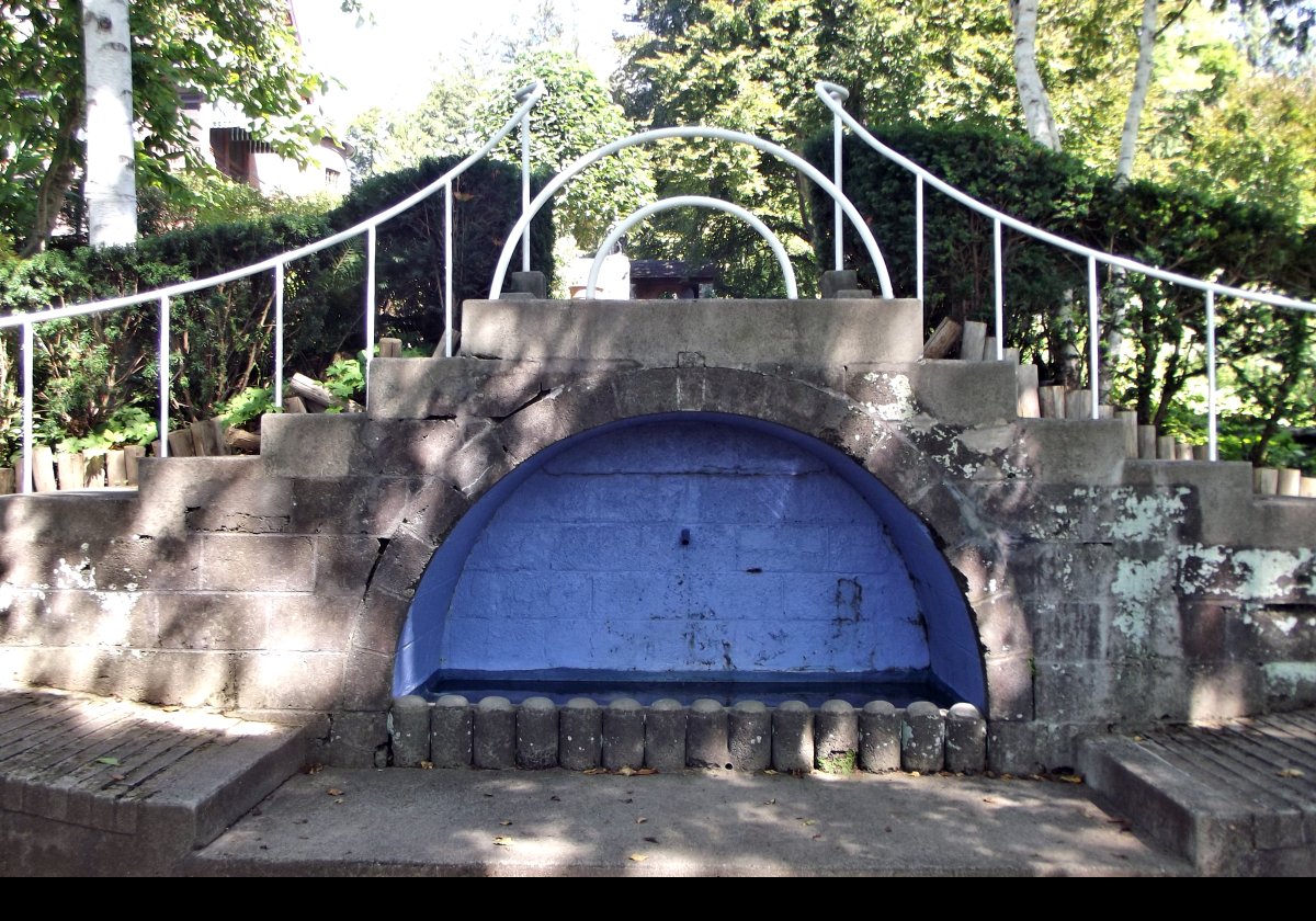 Why they are called the Blue Steps! There are a number of these leading from the vicinity of the house down to Mabel Choate's cutting garden.